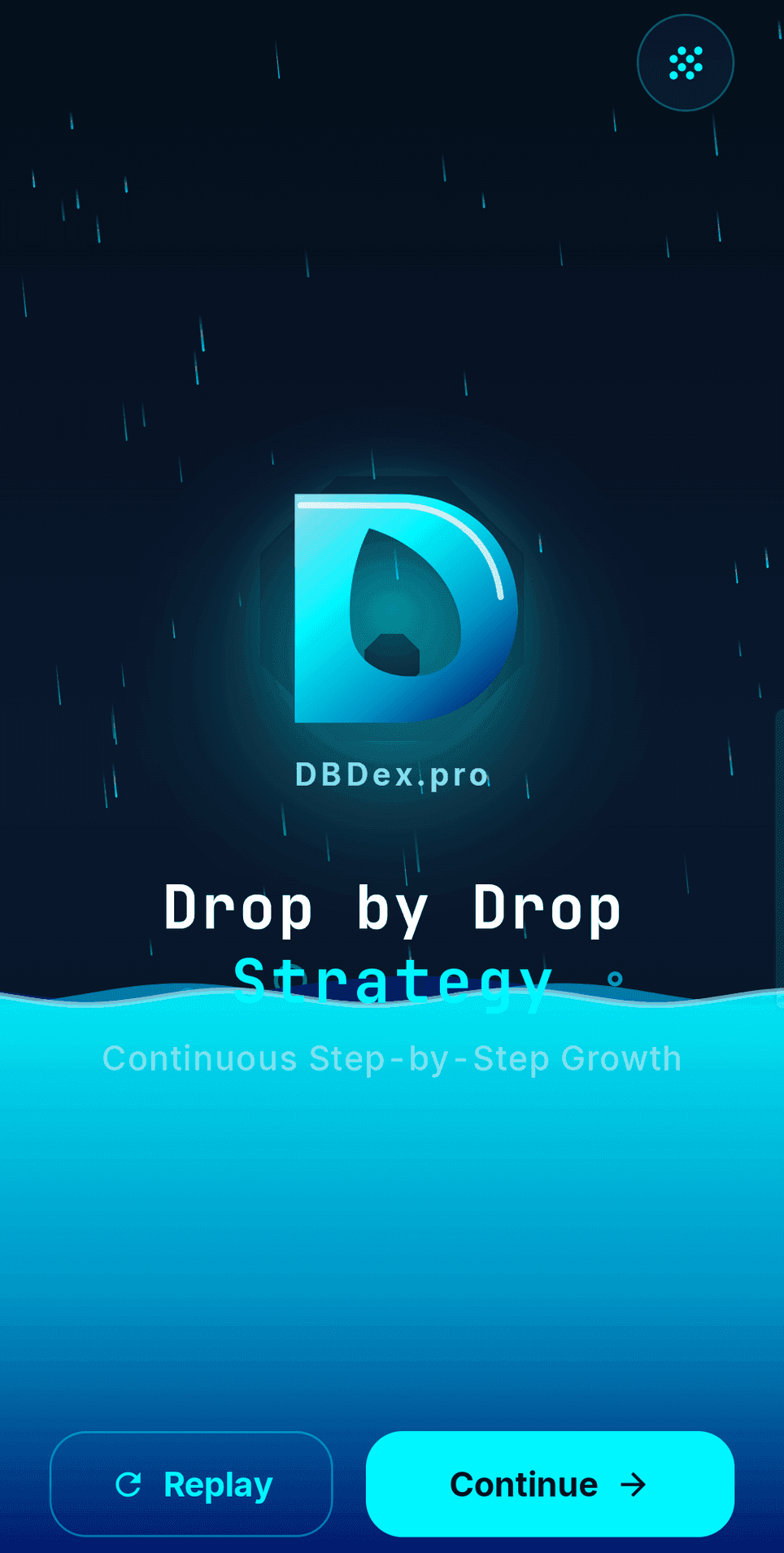 The DBDeX loading screen, rain over a rising ocean